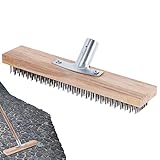 Drahtbesenbürste, 30cm Stahlbesen Mit Holzstielaufnahme, Robuster, Steifer Gartenbesen Für Den Außenbereich Gartenbesen Für Moos, Stahldrahtbesen Für Reinigung Von Gehwegauffahrten, Gartenwerkzeug