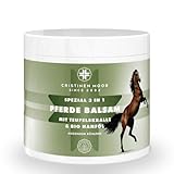 CRISTINEN MOOR Pferdebalsam (Pferdesalbe) 3 in 1 mit Bio-Hanfsamenöl und CBD, extra stark, kühlend 200ml, mit Arnika und Rosmarin