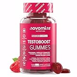 Testosteron Booster - mit Maca, Tribulus Terrestris, L Arginin, Bockshornklee - 60 Gummies - Alternative zu Maca Kapseln & T-Booster Tabletten - Vegan - für normale Testosteronspiegel - Novomins