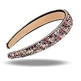Xrten Damen Haarreif mit Strass,Fashion Elastisches Kristall Haarband für Hochzeit,Party