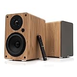 VULKKANO A5 ARC Aktivlautsprecher mit 5.25' Woofer, Bluetooth 5.0, HDMI ARC, Optica, RCA, USB, mit Subwoofer-Ausgang, Regallautsprecher mit elegantem Design, Braun