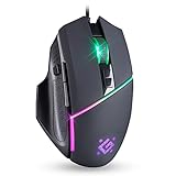 Defender Warfame GM-880L Kabelgebundene Gaming-Maus für PC/MAC mit RGB-Beleuchtung, ergonomische Maus mit optischem Sensor, 8 programmierbare Tasten, 6 DPI-Einstellungen, DPI-Umschalttaste, Schwarz