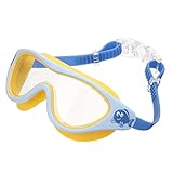 PAMINGONO Kinder Schwimmbrille Anti Beschlag Schwimmbrille Mit Verstellbarem Riemen Kein Haarziehen UV Schutz Komfortable Passform Schwimmzubehör Für Jungen Und Mädchen