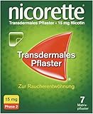 NICORETTE Pflaster mit 15 mg Nikotin – mit Nikotinpflaster Rauchen aufhören – für Phase 1 oder 2 der Raucherentwöhnung – 7 St.