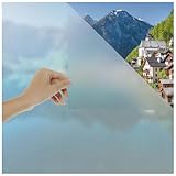 Blumtal Fensterfolie 90x200 cm Blickdicht & statisch haftend + Rakel - zuschneidbare Sichtschutzfolie Fenster + UV-Schutz - Milchglasfolie selbstklebend - Selbstklebende Milchglasfolie Frosted-Look