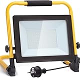 Aigostar LED Baustrahler 100W 8800LM (Ersetzt 880W)，LED Arbeitsleuchte mit Stecker，Wasserdichtes Arbeitsscheinwerfer Bauscheinwerfer，für Werkstatt oder Baustelle，Garage， 6500K Tageslichtweiß