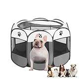 Welpenauslauf Indoor Laufstall, Hundegehege für Wohnung, Katzengehege, Hasen- und Kaninchengehege, Kleintierlaufstall (Grau (S))