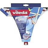 Vileda Profi Fensterwischer 2in1, Fensterabzieher und Einwascher mit Mikrofaserbezug, Fensterputzer für streifenfreie Fenster