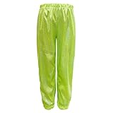 Gerade Performance Hosen mit elegantem Glitzereffekt für Tanz Freizeit Aktivitäten (Green, M)