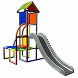 move and stic Toni Spielturm/Spielhaus Kletterturm mit Rutsche für Kleinkinder für Kinderzimmer oder Spielzimmer genauso geeignet wie im Garten