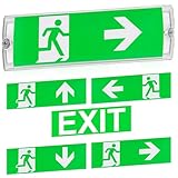 GAOUTO LED Fluchtwegleuchte, LED-Notbeleuchtung mit 5 Notausgangspiktogramm, Notausganglicht bis zu 3h Notfall-Modus, Dauerlicht LED Notleuchte, inkl. Akkus, Wasserdicht Notleuchte für Wandmontage