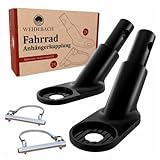 WEIDEBACH® 2X Stabile Fahrradanhänger Kupplung mit Sicherungsstift schwarz, hohe Fahrstabilität, Fahrrad Anhängerkupplung für jeden Standard-Kinderwagen, Anhängerkupplung Fahrrad