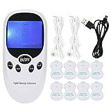 EMS TENS Gerät Schmerztherapie, TENS-Gerät Muskelstimulator, TENS-Gerät Zur Schmerzlinderung, 6 Massagemodi, 8 Patches, Digitaler Elektronischer Muskelstimulator mit Zwei Ausgängen