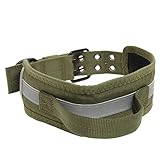 BUGUUYO Reflektierendes Hunde Halsband Verstellbar Dekoratives Halsband Für Mittelgroße Bis Große Hunde Ideal Für Training Und Outdoor Aktivitäten Militärgrün Mit Handgriff