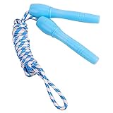 Clicitina Kinder trainieren Geschwindigkeit Seil aus Baumwolle Übung Menge springen Verstellbare Fitness & Yoga-Ausrüstung SRh836 (Blue, One Size)