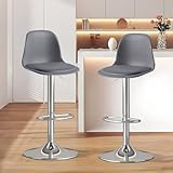 XUEGW Modernes Barhocker-Set à 2 Stück, höhenverstellbare Drehbarhocker mit Rückenlehne und Fußstütze, Barhocker für Kücheninseln und Homebars