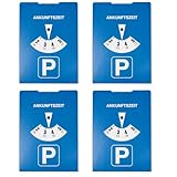 4 Stück Parkscheibe, aus Papier einstellbar, Parkuhr mit Ankunftszeit, für Auto, LKW, Wohnmobil, Parking Disc Blue, Parkscheiben, Parkkarte, Blaue Papier Park Scheibe Karte