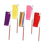 HAWILLOSCH 5st Tanzband Gymnastikbänder Künstlerisch Wirbelnde Bänder Regenbogen-gymnastikband Kinder Tanzen Streamer Künstlerisches Tanzzubehör Künstlerische Tanzbänder Seidenbandtanz Satin-