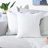 Mandioo 2er Set 40x40 cm reinweißen Faux Fur Flauschigen Kissenbezüge Moderne Künstlich Pelz Kissenhüllen Dekorative Sofakissen Dekokissen Weicher Zierkissenbezug für Wohnzimmer Sofa Schlafzimmer