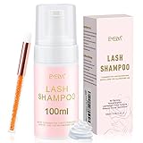 100ML Wimpernshampoo mit Bürste Wimpern Extensions Shampoo Für Salon Wimpernschaum Reiniger 100Ml Heimanwendung Wimpern Shampoo Eyelash Cleanser by EMEDA