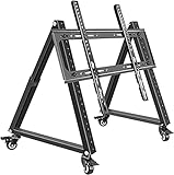dsmsdre Rollbarer Tv-Halter, Niedriger Monitorwagen Mit Rädern Für 32-70 Zoll Flache Curved-Tvs, 40°-70° Einstellbarer Betrachtungswinkel, Tv-Halterung, Tv-Ständer,