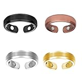 4 Stück Lymphdrainage Magnetringe,Mag Rostate Therapy Ring,Unisex Lymphdrainage Ring,Größe Verstellbar,Fördert Den Stoffwechsel (Schwarz,Gold,Silber,Roségold)