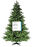 RS Trade HXT 19001 Spessarttanne 100% PVC 120 cm künstlicher Weihnachtsbaum (Ø ca. 92 cm) 644 Spitzen und Schnellaufbau Klappsystem, schwer entflammbar, unechter Tannenbaum inkl. Christbaum Ständer