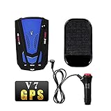 Baceyong Auto 16 Band V7 Radarwarner, 360° Anti-Polizei-GPS-Kamera, Laser-Radar-Fahrzeugdetektor-Sicherheits-Sprachalarm, Anti-Radar-Laser-Detektor Gefahrenwarner Sprachwarnungen Und Digitalanzeige