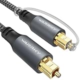 WARRKY Optisches Audiokabel, Optical Audio Cable, [Nylon Geflochten, Vergoldeter Stecker, Aluminiumhülse] Toslink kabel, Kompatibel mit LG/Samsung Soundbar, Stereoanlage, Heimkino, PS4, Xbox -1,8m