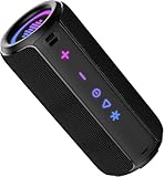 TIMU Bluetooth Lautsprecher mit Licht, Bluetooth 5.4 Musikbox, 30W Dual Lautsprecher, Dualen Bass-Treibern, 30 Std Akku, IPX7 wasserdicht, TWS Paarung, AUX, TF Karte, Geeignet Outdoor/Party/Reisen