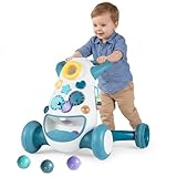 COSTWAY Lauflernwagen Baby, Lauflernhilfe mit Musik & Licht, Laufhilfe mit Formensortierer, Zahnräder, Wurfspiel & Stauraum hinten, Laufwagen für Kinder 10-36 Monate (Blau)