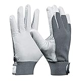 Gebol Uni Fit Comfort | Arbeitshandschuhe aus Leder mit Klettverschluss | Für Damen und Herren | Universal-Lederhandschuhe | Größe M (Gr 8) | Weiß | 1 Paar