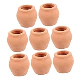 8 Stück Sukkulententen-Übertopf, Mini-Tontöpfe, kleine Tontöpfe, für den Außenbereich, Kinderzimmer, Desktop-Miniatur-Töpferei, Mini-Pflanzgefäß, orangefarbene Terrakotta-Töpfe