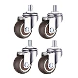 VILLCASE 4er Set Universal Drehstuhlrollen Aus Möbelrollen Mit Gewindeschraube Für Bü ühle Leise Und Bodenschonend Geeignet Für Hartböden Und Teppich M10x15