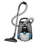 Princess Leistungsstarker, leiser Staubsauger- Hochleistungs-Multibürste für Hart- und Teppichböden -Teleskoprohr -Geschwindigkeitsregler - Beutel - 3 Liter - 700 W- H13 HEPA Filter - 334990 - Schwarz