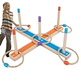 Wurfringspiel aus Holz - Wurfringspiel, Wurfringspielset aus Holz | Wurfreifen-Rasenspiele im Freien für Kinder und Erwachsene, Hinterhofspiele, Spiele im Freien