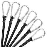 Akicderu Spanngummi mit Karabiner, 6 Stück Expander mit Karabinerhaken, 2 * 100 cm, 2 * 80 cm, 2 * 60cm Spanngurte mit Haken, Starker Gepäckspanner, Gummispanner mit Haken für Camping und vieles mehr