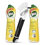 Viss Scheuermilch Citrus im Set mit einer nachfüllbaren Reinigungsbürste, 2 x 500 ml + nachfüllbare Reinigungsbürste