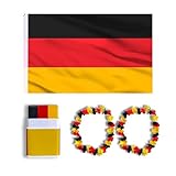 Deutschland Fanartikel Set Deutschland Flagge Fußball Fanartikel Deutschland Fahne Handball 2024 EM Deutschland Hawaiikette WM Schminke Germany German