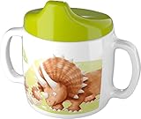 HABA Trinklerntasse Dinos – Trinkbecher für Kleinkinder mit Anti-Tropf-Deckel – Ergonomische Griffe & Bruchsicher – 1305142001