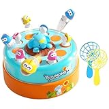 Fishing Game Toy, Toddler Fishing Game, Turntable Rotating Fishing Bounce and Catch Toy Game, Fishing Turntable Educational Toys, Turntable Fishing Toy for Kids 5-7 Years Old