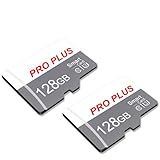 2 Pack SD Karte 128GB mit SD Adapter, High-Speed Speicherkarte, SD Karte UHS-I, A1, C10, TF Card für Mobiltelefon/Kamera(TF183 Weiß Grau 128GB)