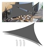 Sonnenschutz Terrasse Sonnensegel Dreieckig Segeltuch Meterware Viele Größe Farben Seitenschutz Balkon mit D-Ring inkl Befestigungsseile UV-Schutz Wetterfest für Garten Dunkelgrau 1.6x1.6x2.3M