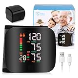 Blutdruckmessgeräte, Automatische Handgelenk Blutdruckmessgeräte mit Digitales LCD-Bildschirm, Verstellbare Manschette Blutdruck, Wiederaufladbares Handgelenk-BP-Monitor mit 99x2 Lesespeicher