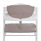hauck Sitzkissen Kompatibel mit Alpha+, Beta+ und Arketa Holzhochstuhl Highchair Pad Deluxe, Einfache Befestigung mit Klettverschluss, Maschinenwaschbar (Stretch Beige)
