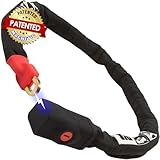 Seatylock Viking Fahrrad Kettenschloss mit Schlüssel – Patentiertes diebstahlsicheres Fahrradschloss - hohe Sicherheit Sold Secure Silver Bike Lock für City-, eBike und Scooter (110 cm)