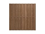 Woodtex Sichtschutzzaun Gartenzaun Gartentor Brettertzaun DIY Bausatz ohne Schrauben|kesseldruckimprägniert|wetterfest Nadelholz Kiefer 180x180x4,5cm Braun