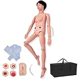 1,67 m Lebensgröße Anatomisches Erste-Hilfe-Demonstrationsmodell aus PVC mit Patientenkleidung & männlichen und weiblichen Genitalien & Dekubitusmodul für die medizinische Krankenpflegeausbildung