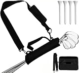Golftasche Mini Leicht 2022 Golfschläger Tragebag, Golfbag Schultergurt mit 4 Stück 70mm Weiß Bambus Tees Driving Range Zubehör Set, Klein Golf Club Carry Bag Schwarz für Herren Damen Kinder Reise