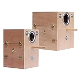 budge Nisting Box - hölzerne Vogelhaus Schutz, Sittich Zuchtbox | Geräumige natürliche Käfig -Setup, idealer Lukenbereich mit Belüftung für Lovebirds, Cockatiels, Tauben, kleine Vögel